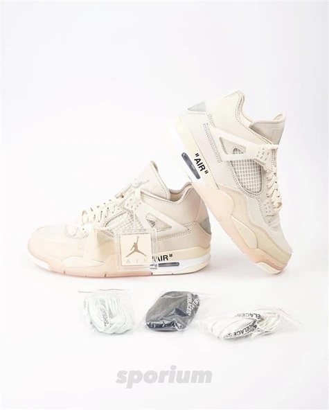 Nike Air Jordan Retro 4 Off-White Sail - Resim 7