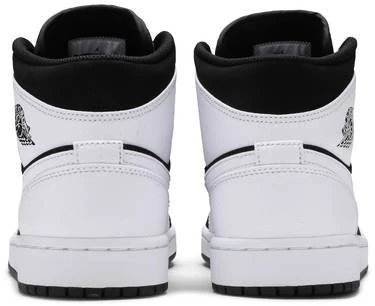 Nike Air Jordan 1 Mid White Black Tuxedo - Resim 3