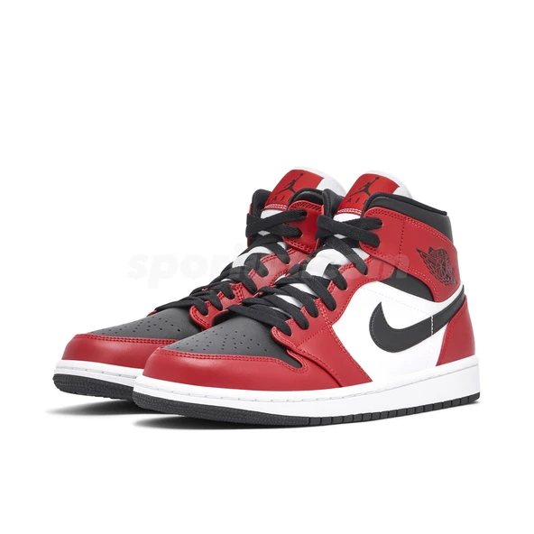 Nike Air Jordan 1 Mid Chicago Black Toe - Resim 2