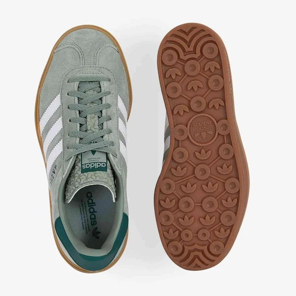 Adidas Gazelle Bold Silver Green Gum Womens - Resim 3