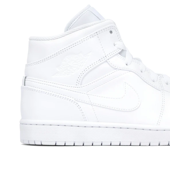 Nike Air Jordan 1 Mid Triple White - Resim 3