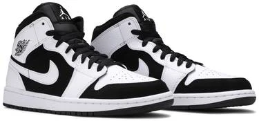 Nike Air Jordan 1 Mid White Black Tuxedo - Resim 2