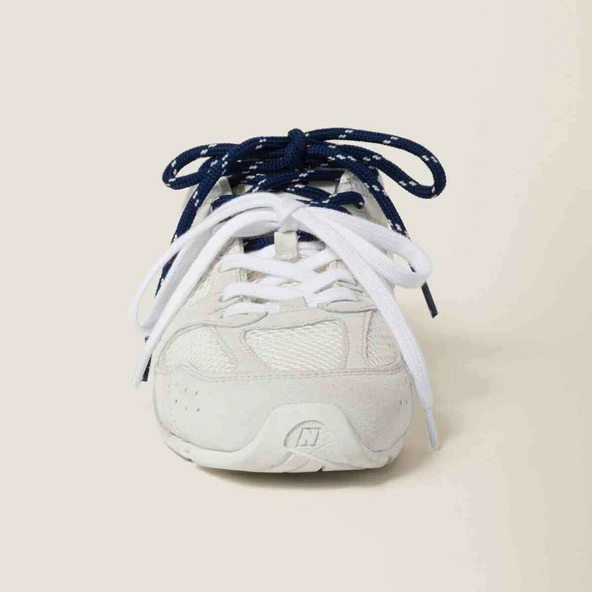 New Balance 530 SL x Miu Miu White Suede - Resim 4