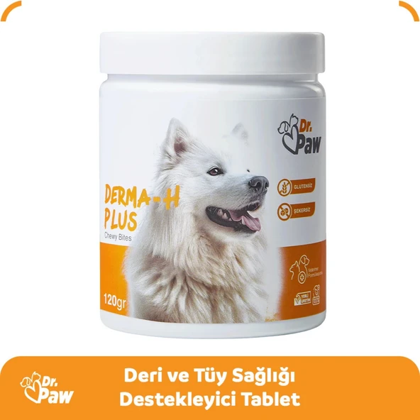 Derma H Plus: Köpekler için Glütensiz ve Şekersiz Tüy ve Cilt Sağlığı Destekleyici Çiğnenebilir Tablet (120 gr) - 3