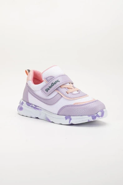Şiringenç Ortopedik Kız Çocuk Spor Ayakkabı Lila Cırtlı Anorak Malzeme - Resim 3