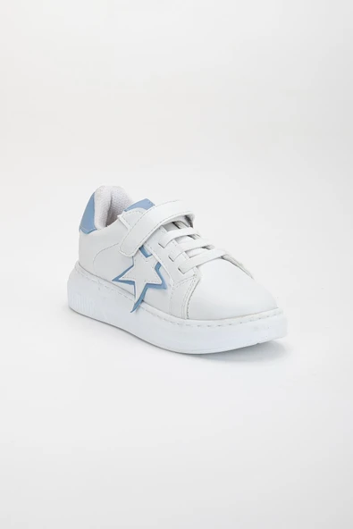 Erkek Çocuk Spor Ayakkabı Mavi Cırtlı Yıldız Model Dikişli Taban - Resim 3