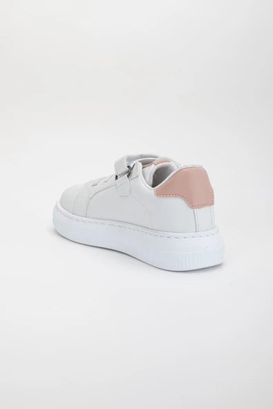 Kız Çocuk Spor Ayakkabı Pudra Cırtlı Yıldız Model Dikişli Taban - Resim 4