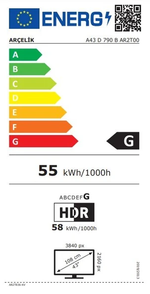 Arçelik 7 Serisi A43 D 790 B 4K 43" Uydu Alıcılı Android Smart LED TV - 9