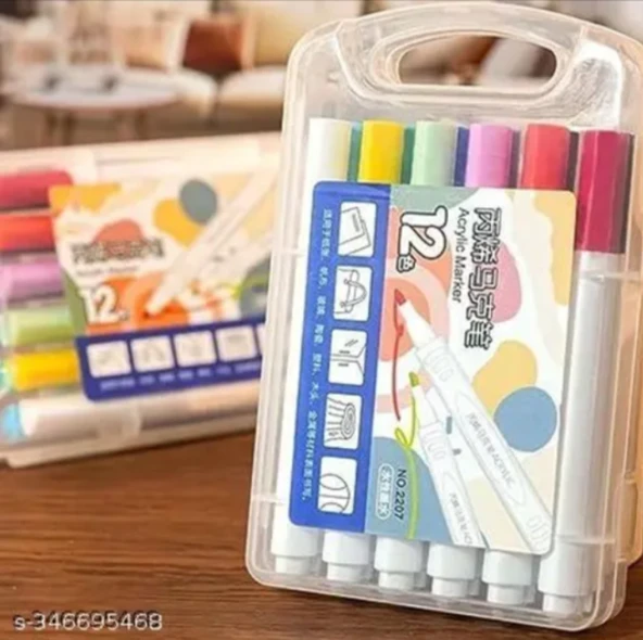 12'li Üçgen Akrilik Marker Kalem - 4
