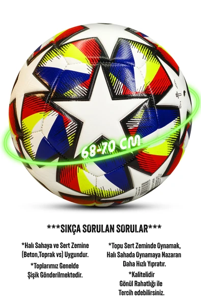 Telvesse Futbol Topu Neon Şampiyonlar Ligi Pompalı Set Dayanıklı Sert Zemin Halı Saha Topu 061 - 4