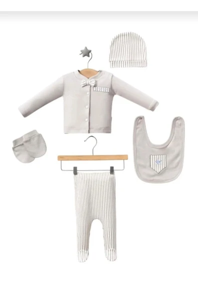 Cepli papyonlu 5'li bebek takımı