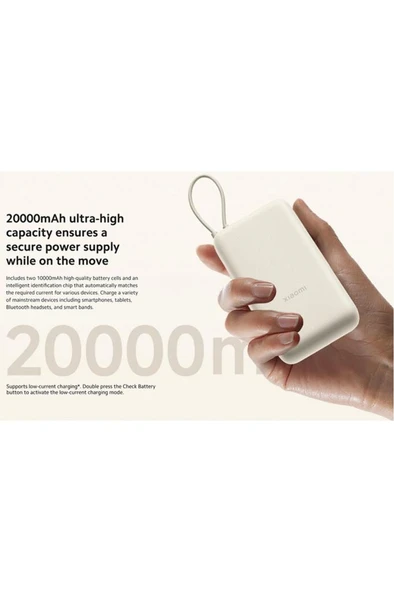 Xiaomi 33 W Krem 20000 mAh Hızlı Şarj Powerbank - 7