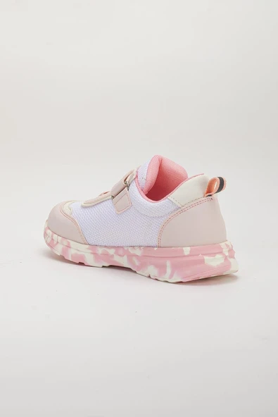 Şiringenç Ortopedik Kız Çocuk Spor Ayakkabı Pudra Cırtlı Anorak Malzeme - Resim 4