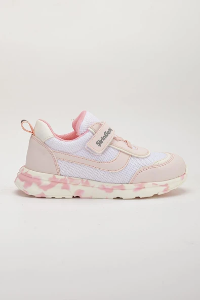 Şiringenç Ortopedik Kız Çocuk Spor Ayakkabı Pudra Cırtlı Anorak Malzeme - Resim 2