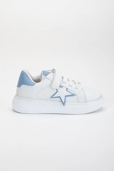 Erkek Çocuk Spor Ayakkabı Mavi Cırtlı Yıldız Model Dikişli Taban - Resim 2