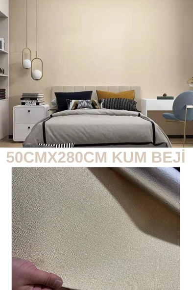 50cmx280cm 1 Adet Kum Beji Arkası Folyolu Yapışkanlı Yalıtımlı Boyanabilir Duvar Paneli Kağıdı RDA20
