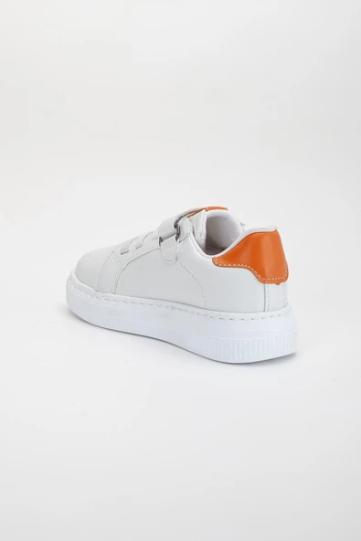 Kız Çocuk Spor Ayakkabı Turuncu Cırtlı Yıldız Model Dikişli Taban - Resim 4