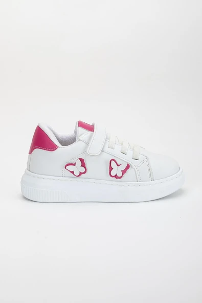 Kız Çocuk Spor Ayakkabı Fuşya Kelebek Model Dikişli Taban - Resim 2