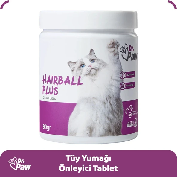 Hairball Plus: Kediler için Glütensiz ve Şekersiz Tüy Yumağı Engelleyici Çiğnenebilir Tablet (90 gr) - 3