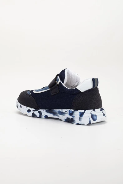 Şiringenç Ortopedik Erkek Çocuk Spor Ayakkabı Lacivert Cırtlı Anorak Malzeme - Resim 4