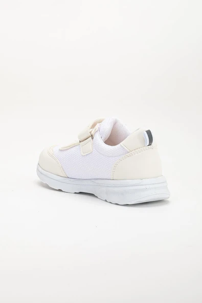 Şiringenç Ortopedik Erkek Çocuk Spor Ayakkabı Beyaz Cırtlı Anorak Malzeme - Resim 4