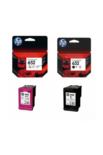 HP 652 F6V24AE Siyah ve Renkli F6V25AE 2'li Kartuş Seti