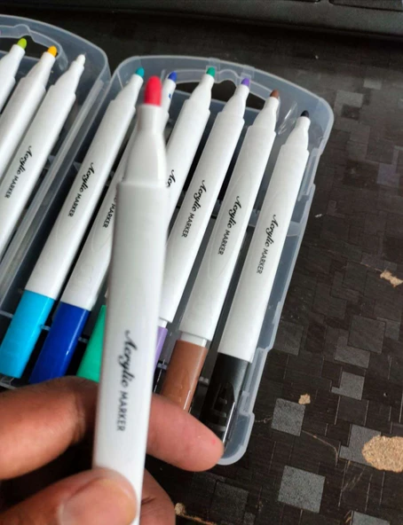 12'li Üçgen Akrilik Marker Kalem - 6