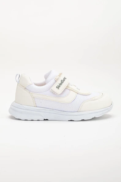 Şiringenç Ortopedik Erkek Çocuk Spor Ayakkabı Beyaz Cırtlı Anorak Malzeme - Resim 2