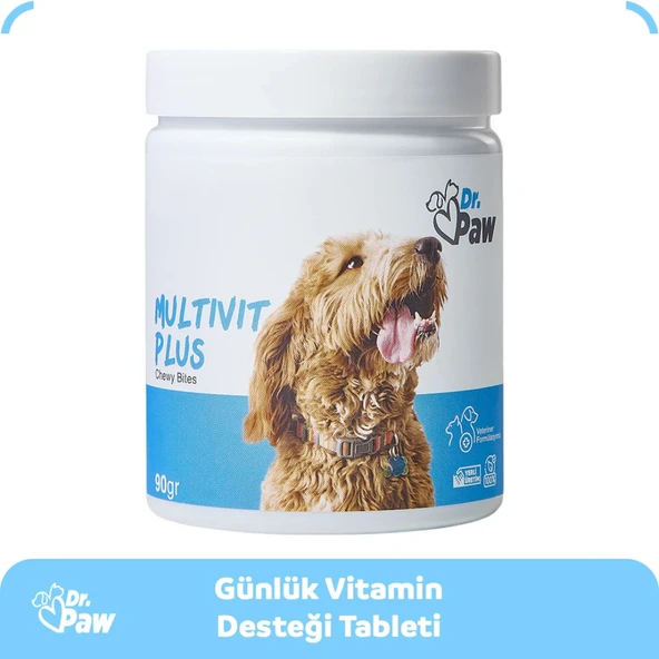 Multivit Plus: Küçük Irk Köpekler için Glütensiz ve Şekersiz Günlük Vitamin Takviyesi Çiğnenebilir Tablet (90 gr) - 2