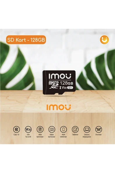 Imou 128 GB Micro SDXC Hafıza Kartı / Class 10,U3,V30 - Video Kayıt Ekipmanlarıyla Uyumlu (ST2-128-S1)