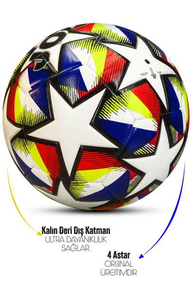 Telvesse Futbol Topu Neon Şampiyonlar Ligi Dayanıklı Sert Zemin Halı Saha Futbol Topu 061 - 3