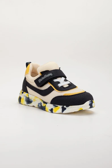 Şiringenç Ortopedik Erkek Çocuk Spor Ayakkabı Sarı Cırtlı Anorak Malzeme - Resim 3