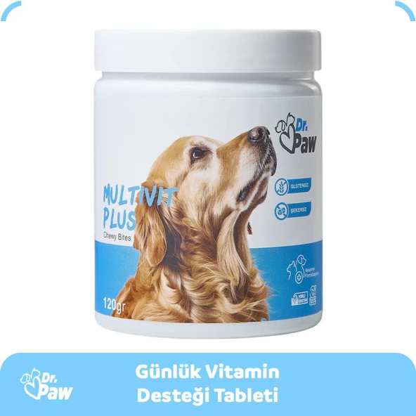 Multivit Plus: Köpekler için Glütensiz ve Şekersiz Günlük Vitamin Takviyesi Çiğnenebilir Tablet (120 gr) - 2