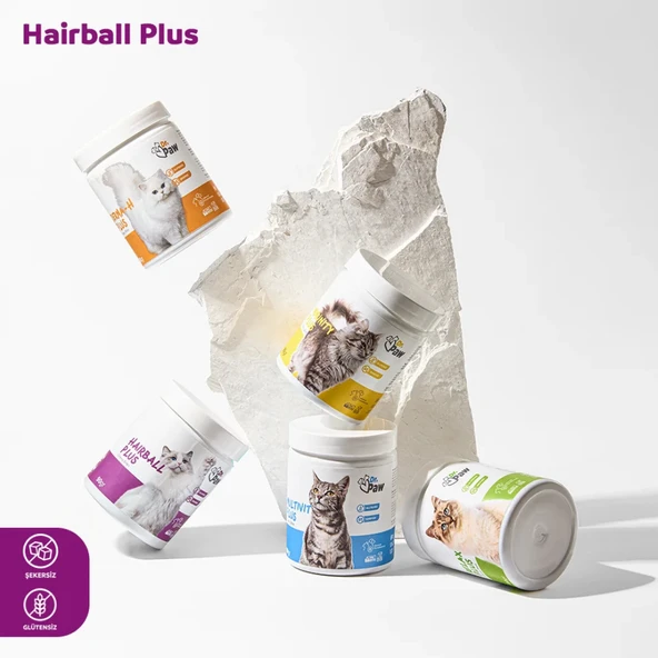 Hairball Plus: Kediler için Glütensiz ve Şekersiz Tüy Yumağı Engelleyici Çiğnenebilir Tablet (90 gr) - 2