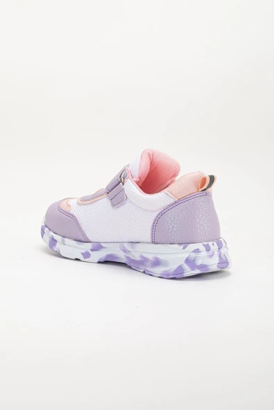 Şiringenç Ortopedik Kız Çocuk Spor Ayakkabı Lila Cırtlı Anorak Malzeme - Resim 4
