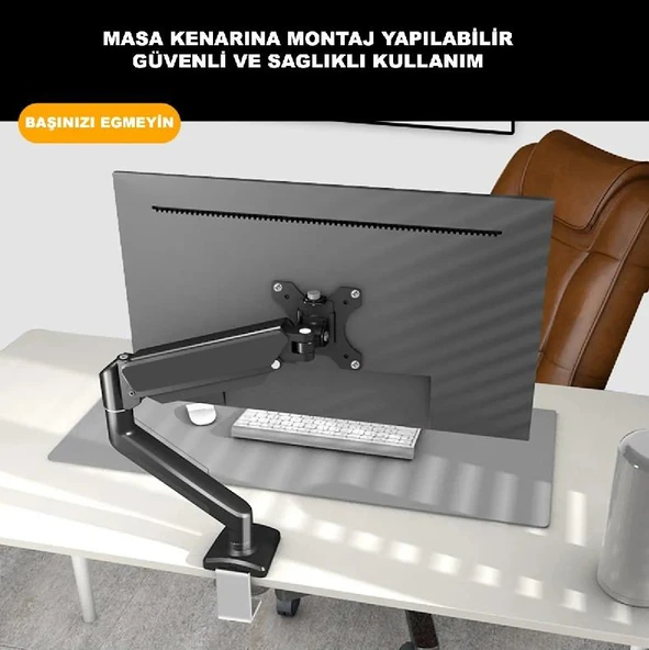 Tayfun 17-37'' Masa Üstü Hareketli  Led Monitör Tutucu Askı Aparatı - Resim 3