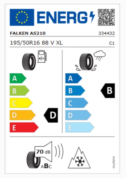 Falken Euroall Season AS210 195/50R16 88V XL M+S 3PMSF Oto 4 Mevsim Lastiği (Üretim Yılı: 2024) - Resim 2