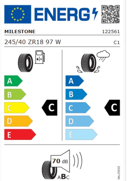 Milestone Carmile Sport 245/40ZR18 TL 97W REINF. Oto Yaz Lastiği (Üretim Yılı: 2025) - Resim 2