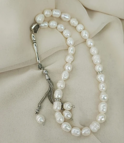 Tesbih 33 lük Gerçek İnci Doğal Taş 10 mm Tespih - 4