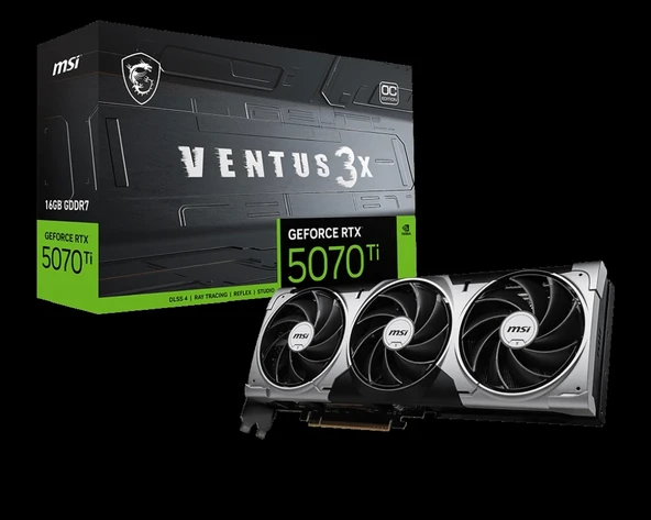 MSI GEFORCE RTX 5070 TI 16G VENTUS 3X OC GDRR7 256BİT VGA ürün görseli