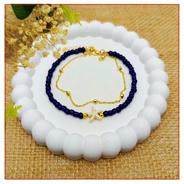 Mor Boncuk & Deniz Yıldızı Kadın Halhal ürün görseli