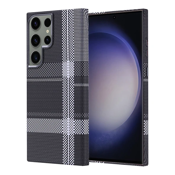 Galaxy S23 Ultra Kılıf M-safe Şarj Özellikli Karbon Fiber Görünümlü Zore Nekst Kapak - 3