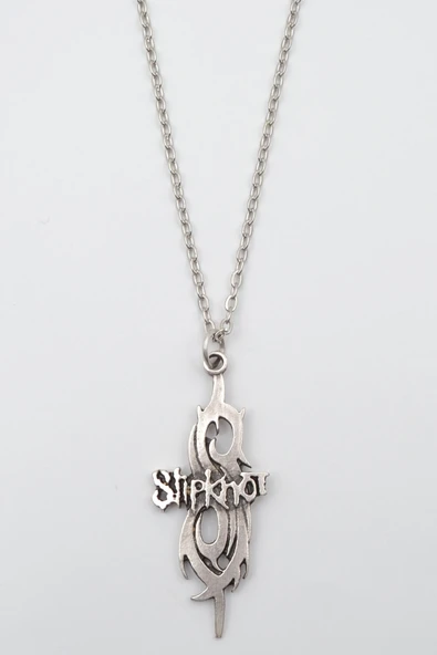 Slipknot Gümüş Kaplama Düz Zincir Kolye ürün görseli 1