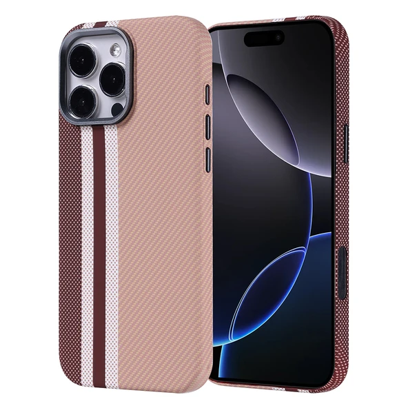 Apple iPhone 16 Pro Max Kılıf M-safe Şarj Özellikli Karbon Fiber Görünümlü Zore Nekst Kapak - 4