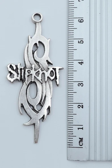 Slipknot Gümüş Kaplama Düz Zincir Kolye - Resim 3