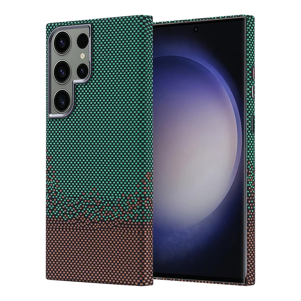 Galaxy S23 Ultra Kılıf M-safe Şarj Özellikli Karbon Fiber Görünümlü Zore Nekst Kapak