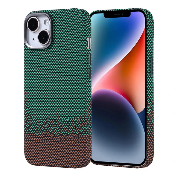 Apple iPhone 13 Kılıf M-safe Şarj Özellikli Karbon Fiber Görünümlü Zore Nekst Kapak - 4