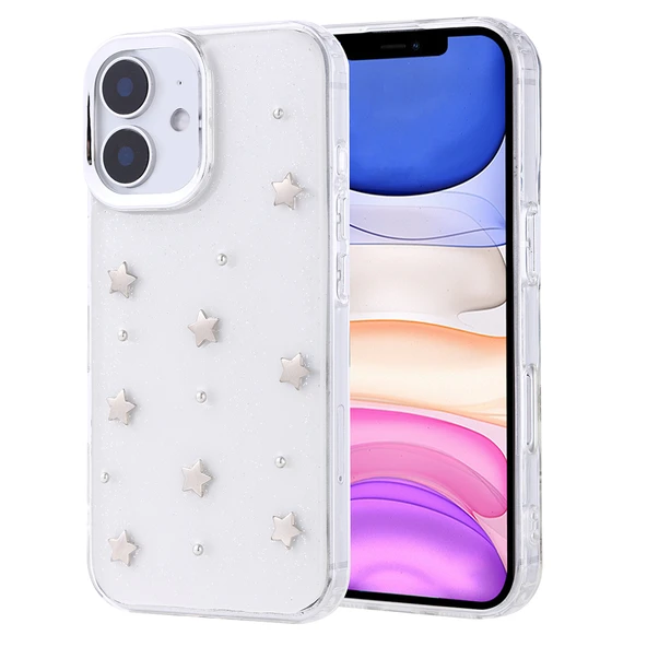 Apple iPhone 11 Kılıf Airbag Tasarımlı Simli Şeffaf Zore Kutup Kapak - 2