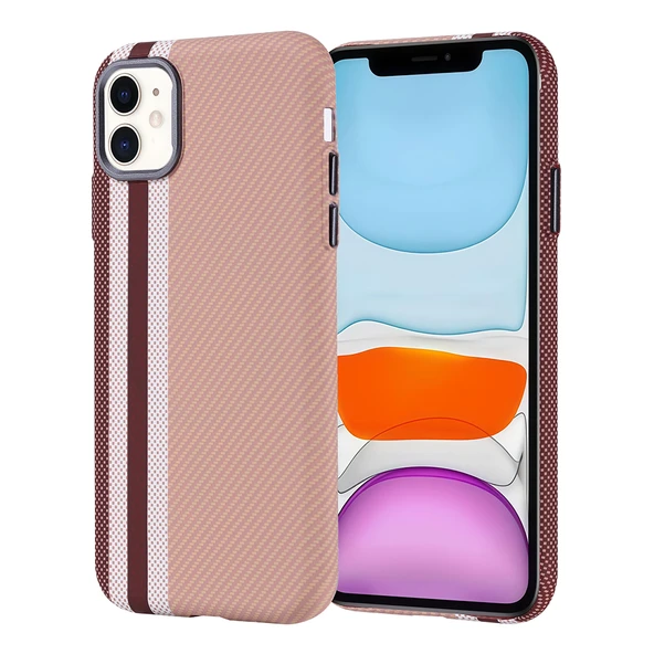 Apple iPhone 11 Kılıf M-safe Şarj Özellikli Karbon Fiber Görünümlü Zore Nekst Kapak - 4