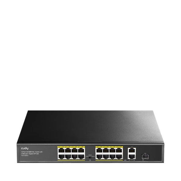 Cudy FS1018PS1 16 Port 10/100Mbps 1*SFP 2*GE RJ45 VLAN&Extend Mode 250m 200W 1U POE+ Ethernet Switch - 3